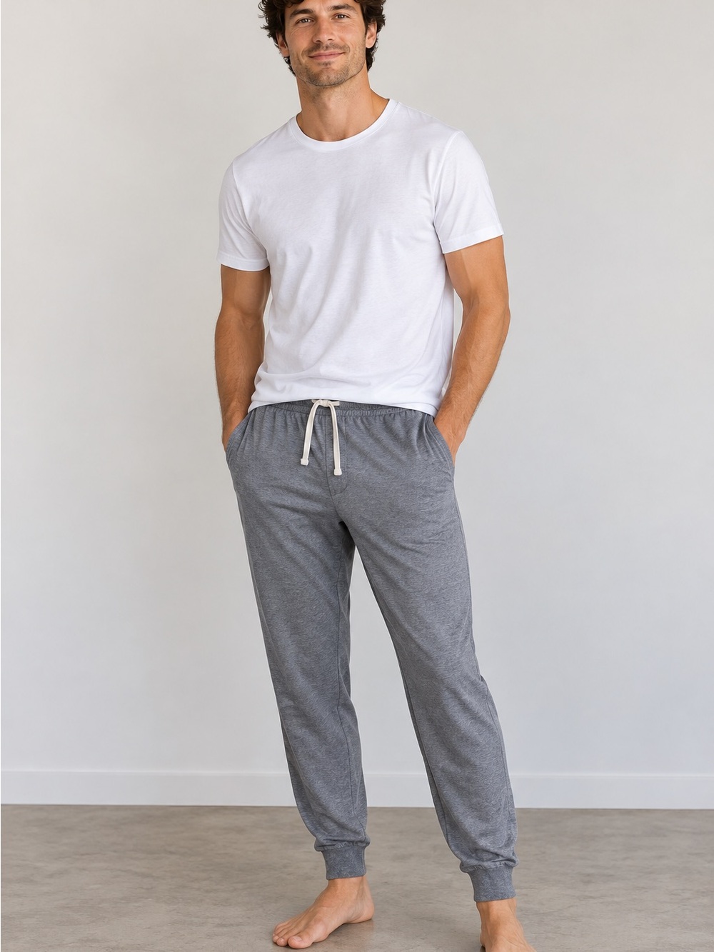 J.Crew Men’s Jersey Pajama Lounge Pants Gray 100% Cotton Large Slim